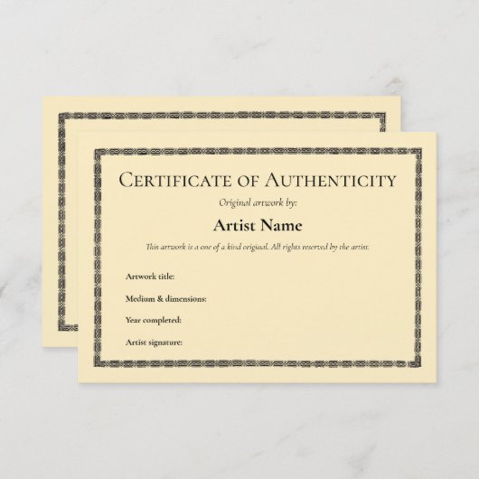 ヴィンテージアート真偽証 サンキューカード (正面/裏面)