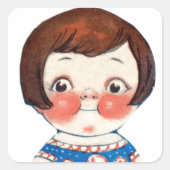 ヴィンテージアート紙人形。かわいい紙切り出し人形。 スクエアシール (正面)