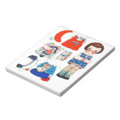 ヴィンテージアート紙人形。かわいい紙切り出し人形。 ノートパッド (回転)