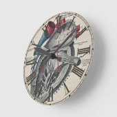 ヴィンテージアート解剖学的ハート図 – 科学 ラウンド壁時計 (傾斜)