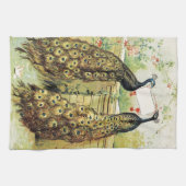 ヴィンテージアート運ピーコックのメッセージ、贈り物 キッチンタオル (横)