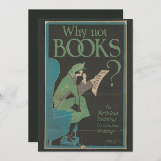 ヴィンテージアート「なぜ本を書かない？」 誕生日カード 招待状