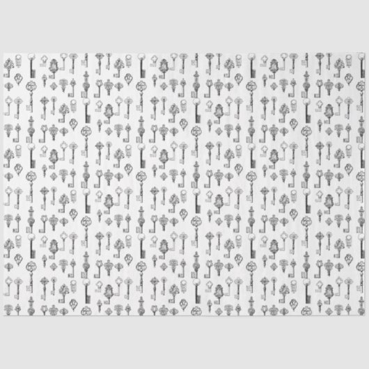 ヴィンテージアート・オブ・アンティークビクトリアン・エラ鍵・パターン 薄葉紙 (正面)