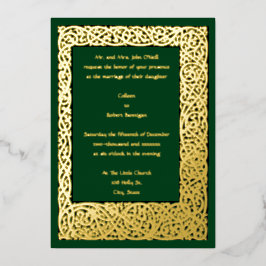 ヴィンテージアート&クラフツ1904年縁ど葉結婚ズ 箔招待状