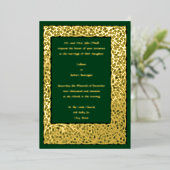 ヴィンテージアート&クラフツ1904年縁ど葉結婚ズ 箔招待状 (立ち正面)