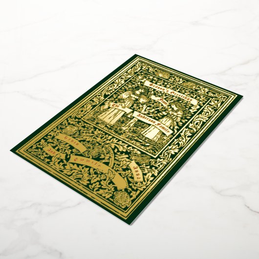 ヴィンテージアート&クラフトガールズバナークリスマス 箔シーズンカード (回転した状態)