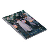 ヴィンテージアート ゴールド モノグラム カスタムネーム ガールズ ノートブック (右側)