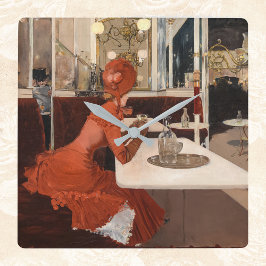 ヴィンテージアート – ザカフェ- Fernand Lungren スクエア壁時計