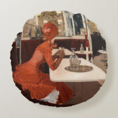 ヴィンテージアート – ザカフェ- Fernand Lungren ラウンドクッション (正面)