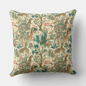 ヴィンテージアート,シマウマのキリン,フラミンゴ,鳥,リオ クッション (裏面)