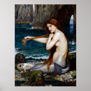 ヴィンテージアート ジョン・ウィリアム・ウォーターハウス 人魚 ポスター