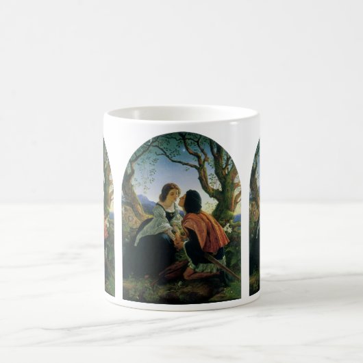 ヴィンテージアート、夕暮れの恋人たち、ジョセフ・ノエル・パトン コーヒーマグカップ (中央)