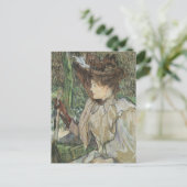 ヴィンテージアート、女性と手袋を持つToulouse Laurec ポストカード (スタンド正面)