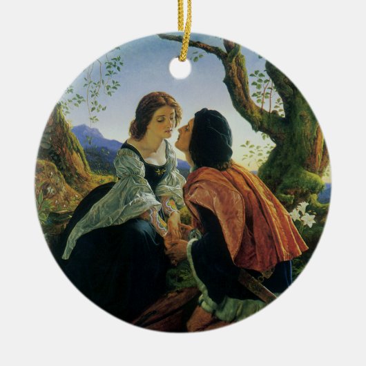 ヴィンテージアート、恋人たちデュスク、ジョセフ・ノールパトン卿 セラミックオーナメント (正面)