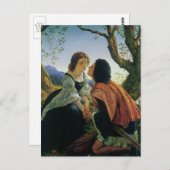 ヴィンテージアート、恋人たちデュスク、ジョセフ・ノールパトン卿 ポストカード (正面/裏面)