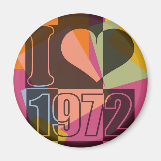 ヴィンテージアート – I love (ハート) 1972 – マグネット (正面)