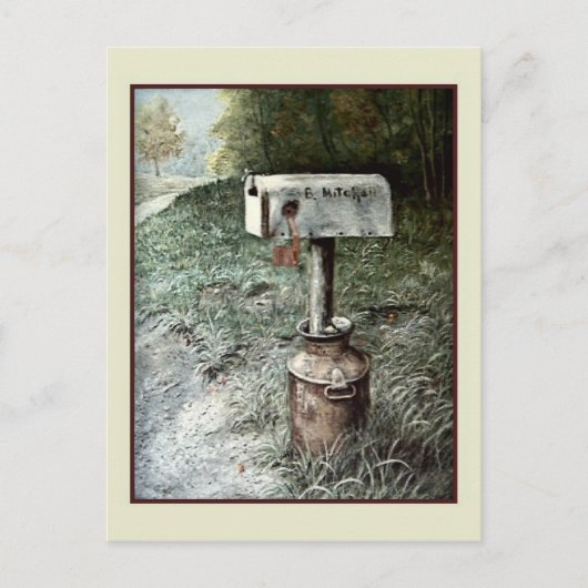 ヴィンテージアートby B. Mitchell, Mailbox ポストカード (正面)