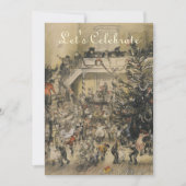 ヴィンテージアービクトリアントホリデークリスマスパーティー 招待状 (正面)