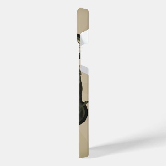 ヴィンテージアーミーオートバイiPhone 14プラスケース iPhoneケース (左側面)