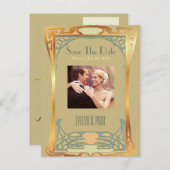 ヴィンテージアールデコが日付を保存する～ギャツビーインスパイア 案内ポストカード (正面/裏面)