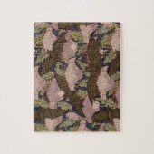 ヴィンテージアールデコこうもりと花 ジグソーパズル (縦)