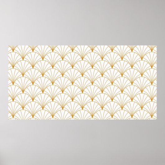 ヴィンテージアールデコのシームレスなパターン。幾何学模様 ポスター (正面)