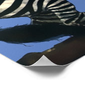 ヴィンテージアールデコの女性がゼブラのポスターに乗る ポスター (角)