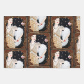 ヴィンテージアールデコの女性のウィンドウ ラッピングペーパーシート (正面3)