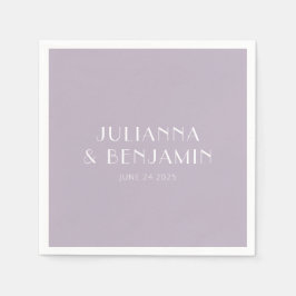 ヴィンテージアールデコほこりシンプル薄紫カスタムウェディング スタンダードカクテルナプキン