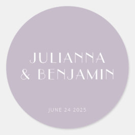 ヴィンテージアールデコほこりシンプル薄紫カスタムウェディング ラウンドシール