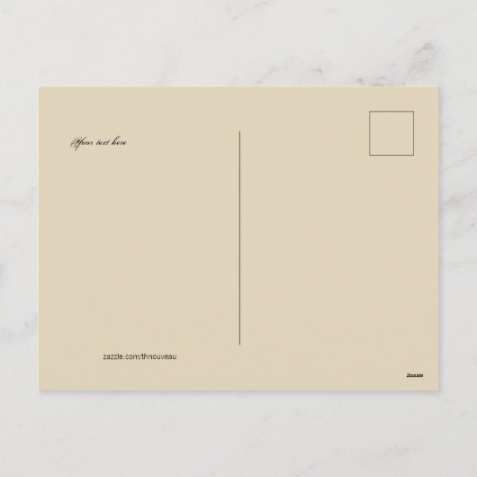 ヴィンテージアールデコまたは新しいフォトフレームテンプレート シーズンポストカード (裏面)