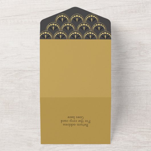 ヴィンテージアールデコをすべて1つの招待状 オールインワン招待状 (外側)