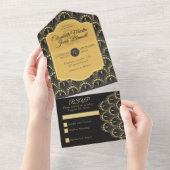 ヴィンテージアールデコをすべて1つの招待状 オールインワン招待状 (貼ってはがせる)