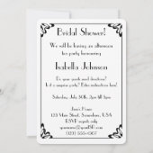 ヴィンテージアールデコアフタヌーンティーパーティーブライダルシャワー 招待状 (裏面)