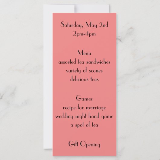 ヴィンテージアールデコアフタヌーンティーブライダルシャワーパーティー (裏面)