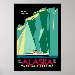 ヴィンテージアールデコアラスカ観光旅行 ポスター