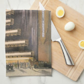 ヴィンテージアールデコアーキテクチャ、NYCでの建物 キッチンタオル (四つ折り)