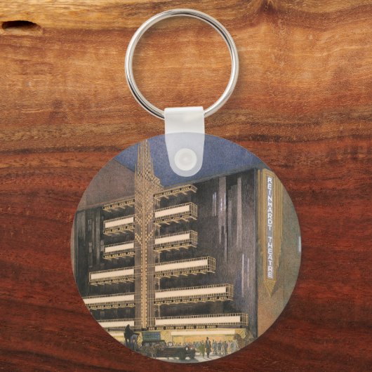 ヴィンテージアールデコアーキテクチャ、NYCでの建物 キーホルダー (裏面)