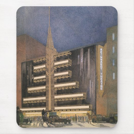 ヴィンテージアールデコアーキテクチャ、NYCでの建物 マウスパッド (正面)