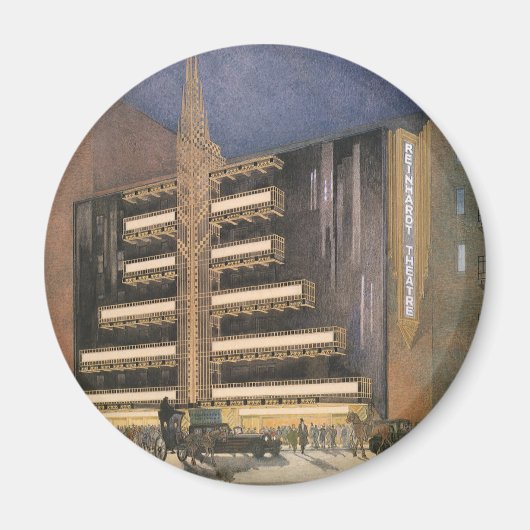 ヴィンテージアールデコアーキテクチャ、NYCでの建物 マグネット (正面)