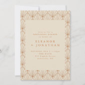 ヴィンテージアールデコアートバーントオレンジリハーサルディナー 招待状 (正面)