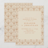 ヴィンテージアールデコアートバーントオレンジリハーサルディナー 招待状 (正面/裏面)