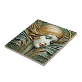 ヴィンテージアールデコアールヌーボーグリーン金ゴールド タイル (側面)