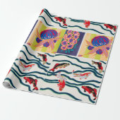 ヴィンテージアールデコアールヌーボー模様 ラッピングペーパー (アンロールド)