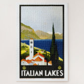 ヴィンテージアールデコイタリアン湖旅行観光 ジグソーパズル (縦)