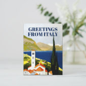 ヴィンテージアールデコイタリアン湖旅行観光 ポストカード (スタンド正面)