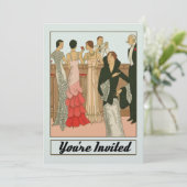 ヴィンテージアールデコエリート洗練されたパーティー 招待状 (スタンド正面)
