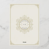 ヴィンテージアールデコエレガントウェディング 箔招待状 (裏面)