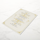 ヴィンテージアールデコエレガントウェディング 箔招待状 (回転した状態)