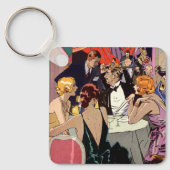 ヴィンテージアールデコカクテルパーティーアットナイトクラブ キーホルダー (正面)